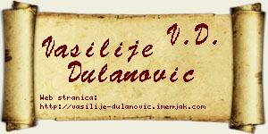 Vasilije Dulanović vizit kartica